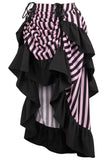 Daisy Corsets Black/Pink Stripe Adjustable High Low Skirt - Daisy Corsets