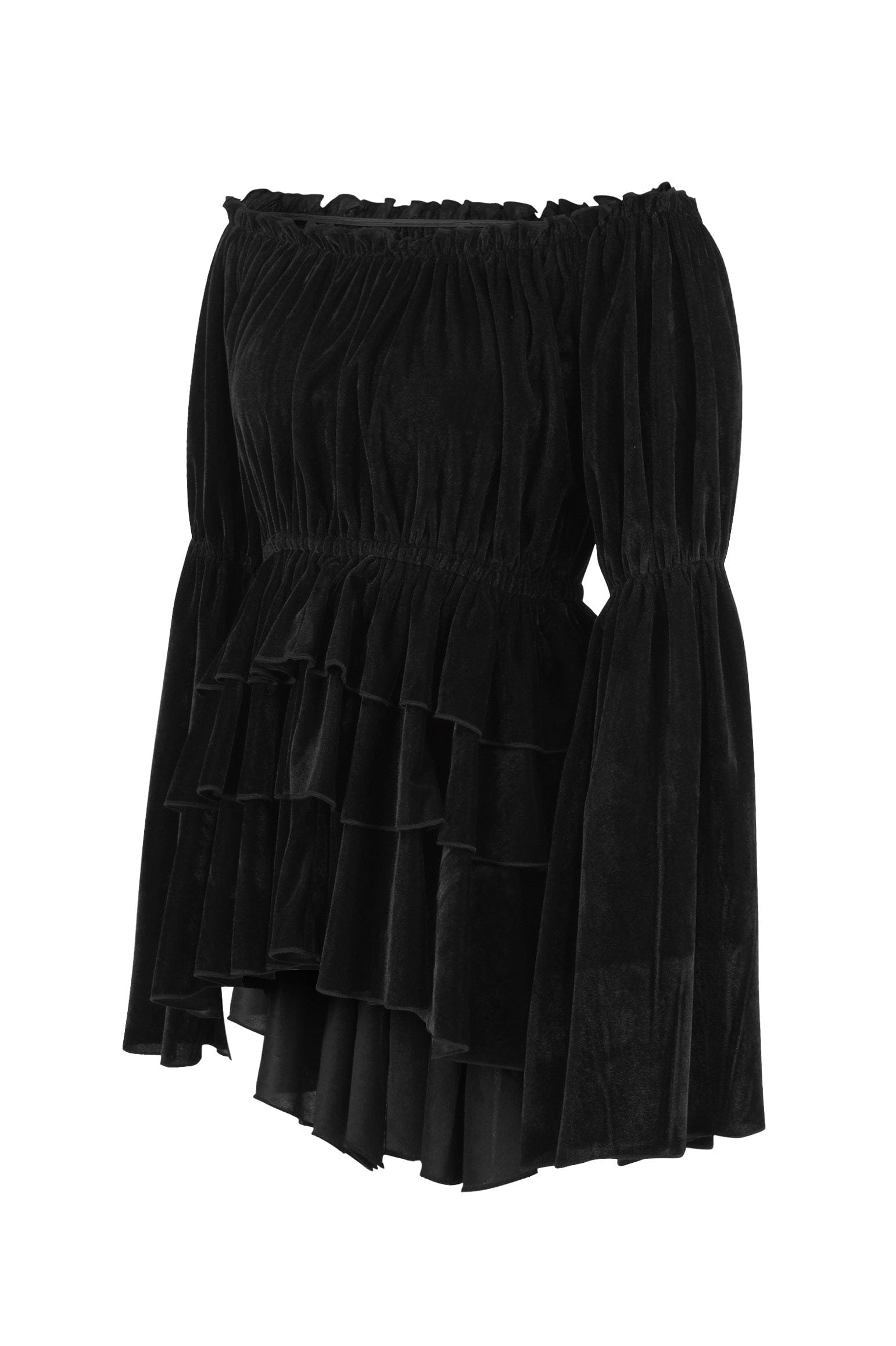 Daisy Corsets Black Velvet Ruffle Dress - Daisy Corsets