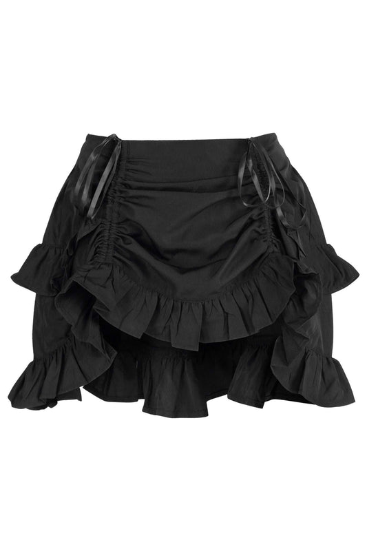 Daisy Corsets Black Crepe Ruched Bustle Skirt - Daisy Corsets - Flyclothing LLC