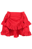 Daisy Corsets Red Crepe Ruched Bustle Skirt - Daisy Corsets