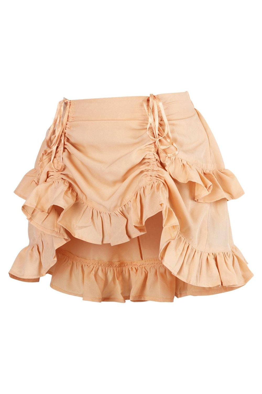 Daisy Corsets Beige Crepe Ruched Bustle Skirt - Daisy Corsets - Flyclothing LLC