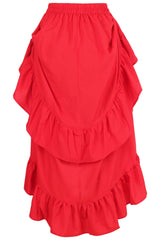 Daisy Corsets Red Crepe Adjustable High Low Skirt - Daisy Corsets - Flyclothing LLC