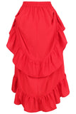 Daisy Corsets Red Crepe Adjustable High Low Skirt - Daisy Corsets