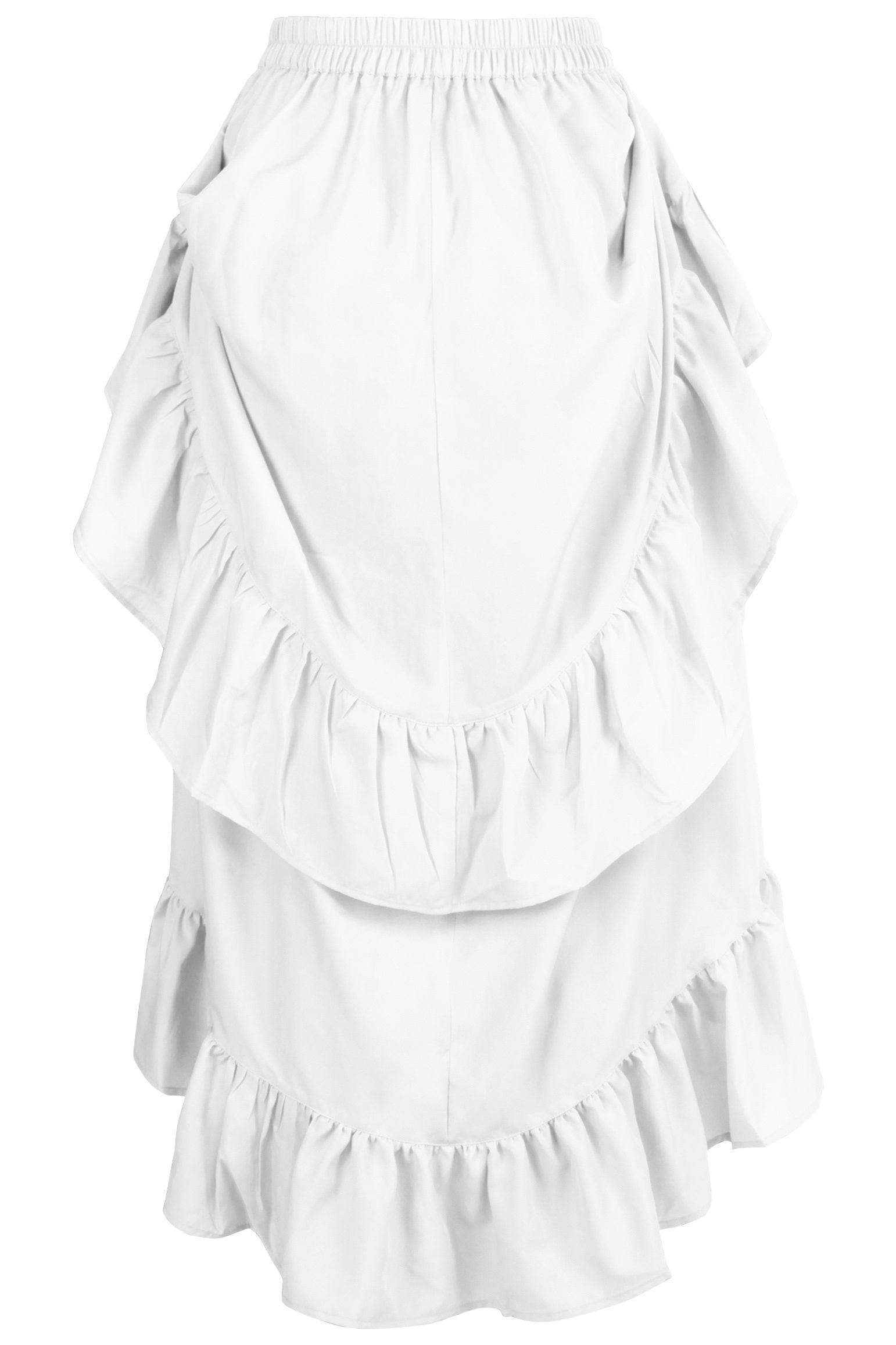 Daisy Corsets White Crepe Adjustable High Low Skirt - Daisy Corsets - Flyclothing LLC