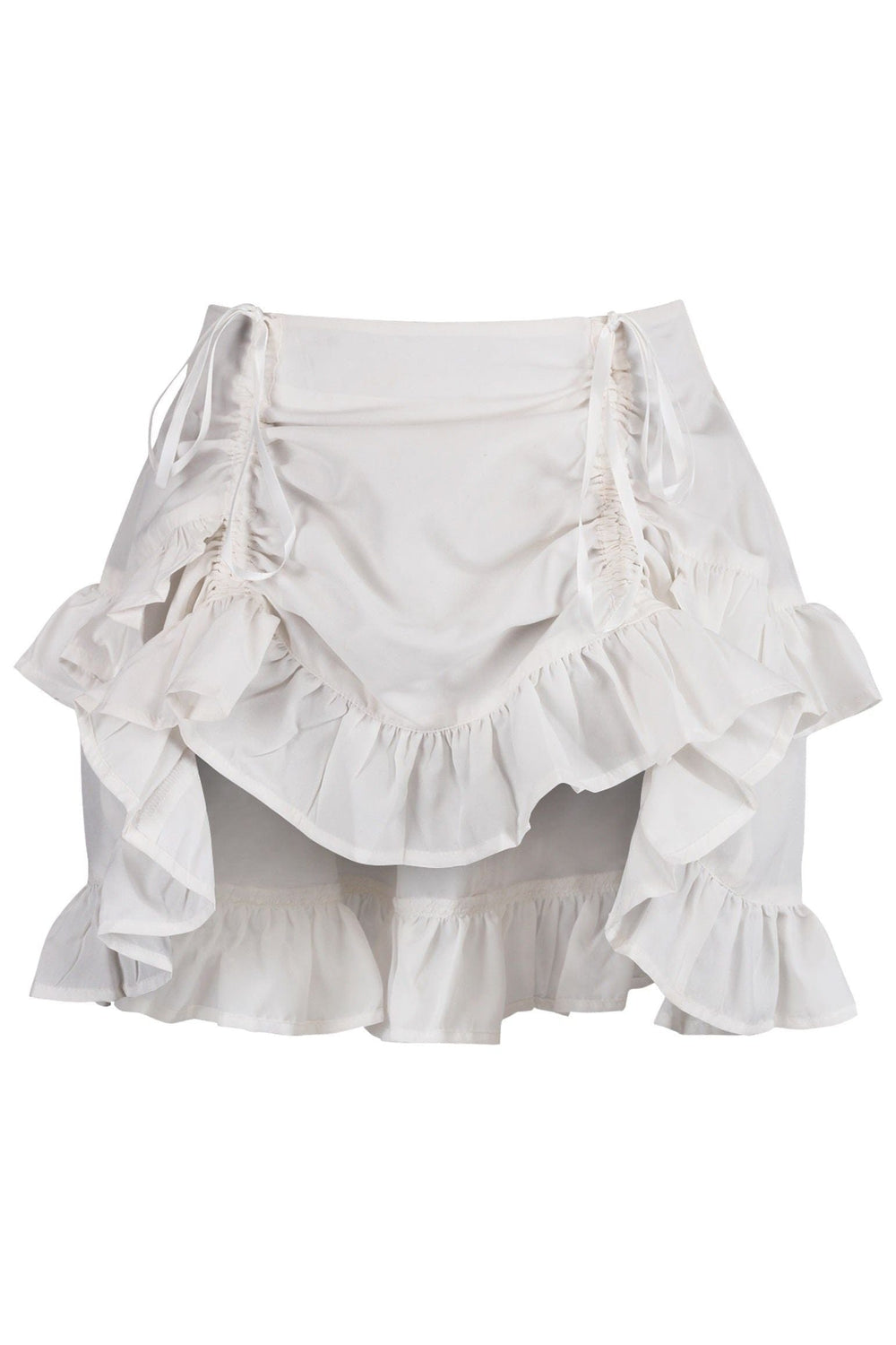 Daisy Corsets White Crepe Ruched Bustle Skirt - Daisy Corsets
