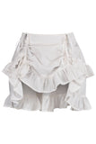 Daisy Corsets White Crepe Ruched Bustle Skirt - Daisy Corsets