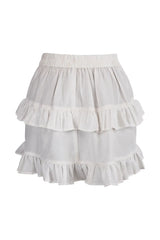 Daisy Corsets White Crepe Ruched Bustle Skirt - Daisy Corsets - Flyclothing LLC