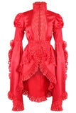 Daisy Corsets Red Satin & Lace Ruffled Jacket - Daisy Corsets