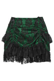 Daisy Corsets Green/Black Lace Ruched Bustle Skirt - Daisy Corsets