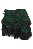Daisy Corsets Green/Black Lace Ruched Bustle Skirt - Daisy Corsets