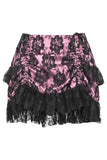 Daisy Corsets Pink/Black Lace Ruched Bustle Skirt - Daisy Corsets