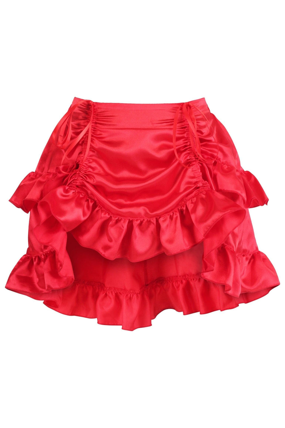 Daisy Corsets Red Satin Ruched Bustle Skirt - Daisy Corsets
