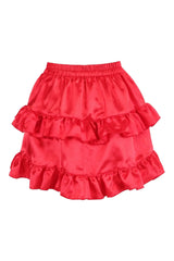 Daisy Corsets Red Satin Ruched Bustle Skirt - Daisy Corsets - Flyclothing LLC