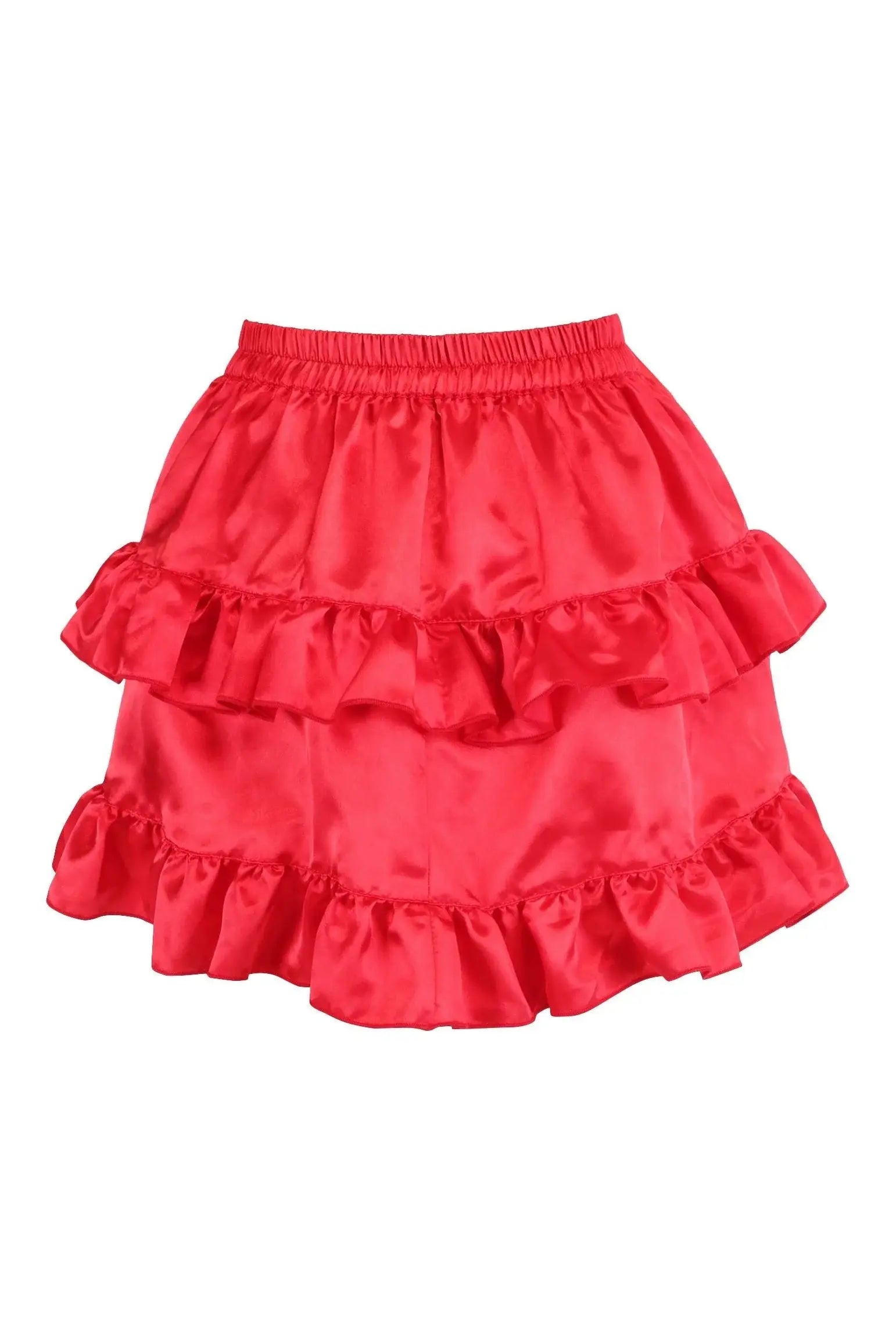 Daisy Corsets Red Satin Ruched Bustle Skirt - Daisy Corsets - Flyclothing LLC