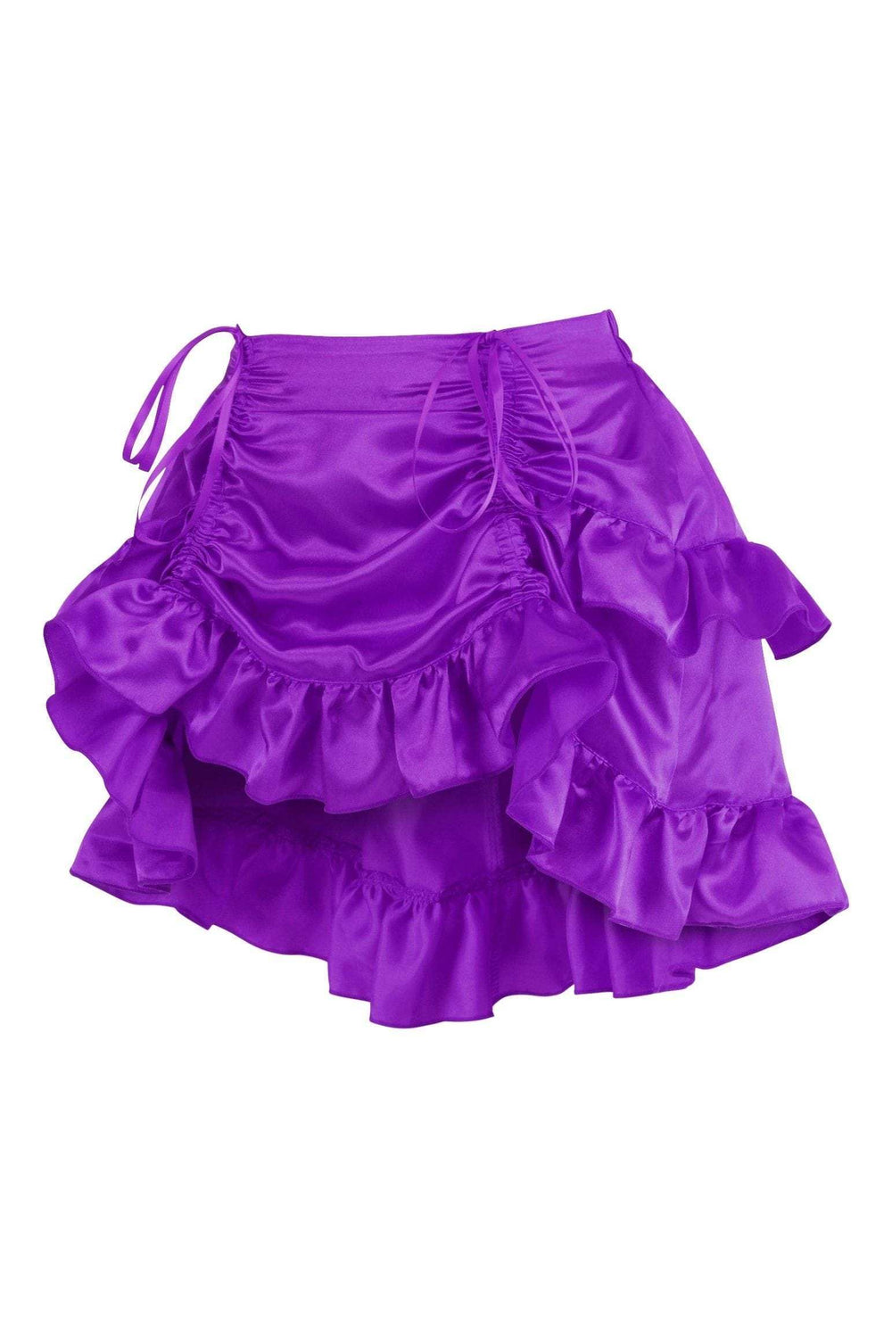 Daisy Corsets Purple Satin Ruched Bustle Skirt - Daisy Corsets - Flyclothing LLC