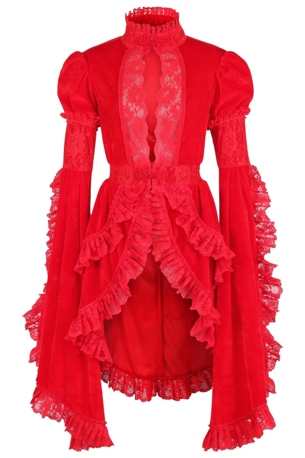 Daisy Corsets Red Velvet & Lace Ruffled Jacket - Daisy Corsets
