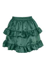 Daisy Corsets Dark Green Satin Ruched Bustle Skirt - Daisy Corsets - Flyclothing LLC