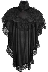 Daisy Corsets Tapered Black Velvet & Lace Capelet - Daisy Corsets - Flyclothing LLC