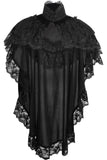Daisy Corsets Tapered Black Velvet & Lace Capelet - Daisy Corsets