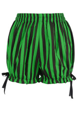 Daisy Corsets Top Drawer 2 PC Green/Black Striped Burlesque Steel Boned Corset & Bloomer Set - Daisy Corsets