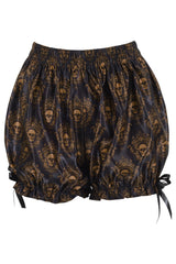 Daisy Corsets LIMITED EDITION Black & Gold Gothic Skull Print Bloomers - Daisy Corsets