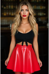 Red Patent Skirt