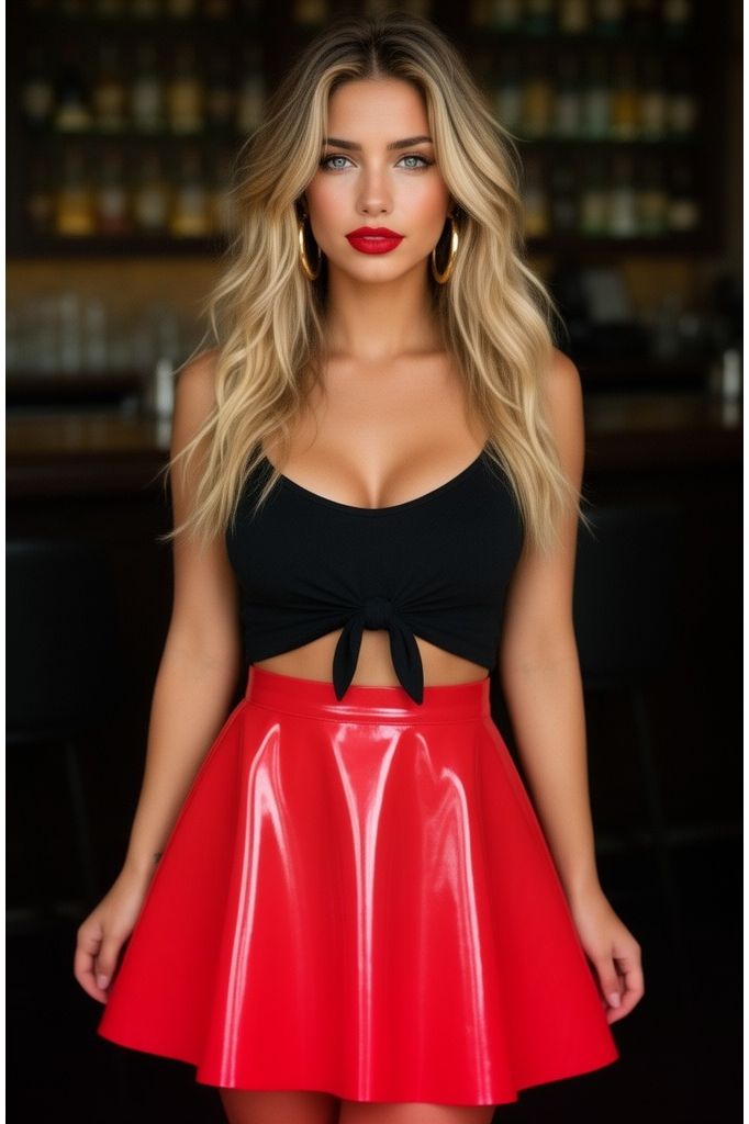 Red Patent Skirt