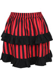 Daisy Corsets Red/Black Striped Ruched Bustle Skirt - Daisy Corsets