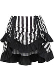 Daisy Corsets White/Black Striped Ruched Bustle Skirt - Daisy Corsets