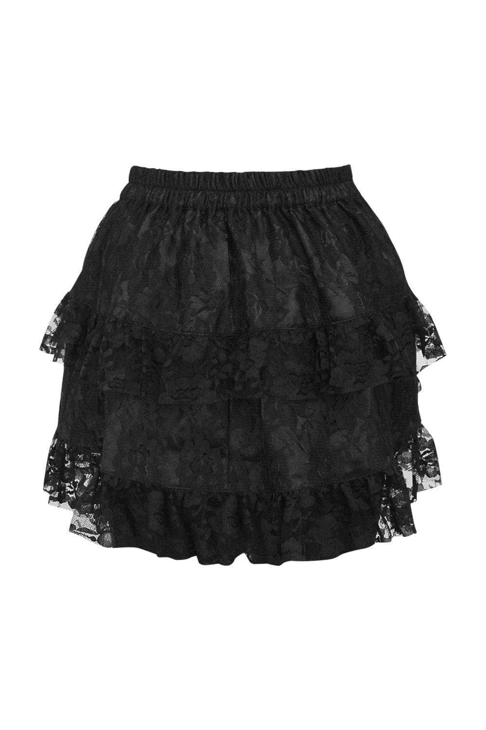 Daisy Corsets Black Lace Ruched Bustle Skirt - Daisy Corsets - Flyclothing LLC