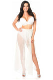 Daisy Corsets White/Silver Sheer Glitter Skirt - Daisy Corsets