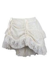 Daisy Corsets Cream Lace Ruched Bustle Skirt - Daisy Corsets - Flyclothing LLC