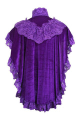 Daisy Corsets Dark Purple Velvet & Lace Capelet - Daisy Corsets - Flyclothing LLC