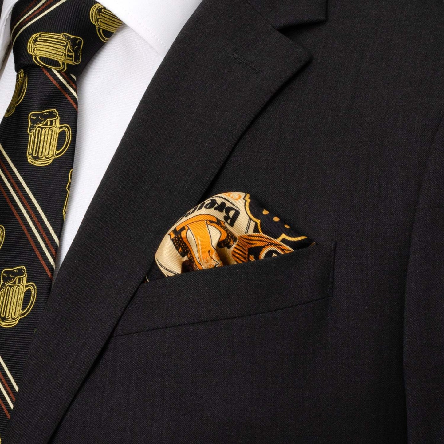 Beer Aficionado Black Multi Pocket Square - Cufflinks.com - Flyclothing LLC