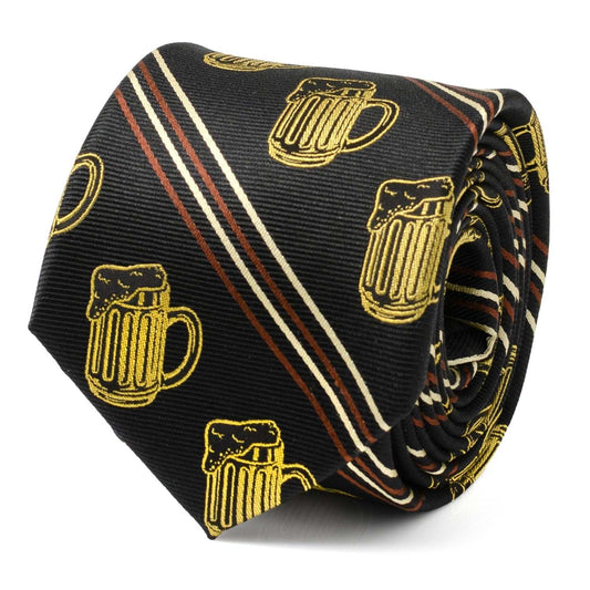 Beer Aficionado Black Striped Mens Tie - Cufflinks.com - Flyclothing LLC