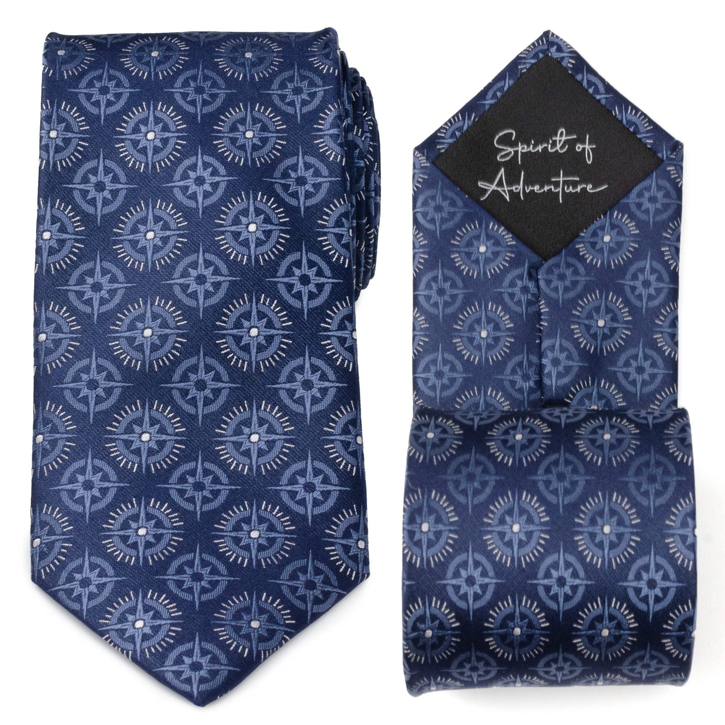 Compass Hidden Message Navy Blue Men's Tie - Cufflinks.com - Flyclothing LLC