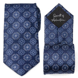 Compass Hidden Message Navy Blue Men's Tie - Cufflinks.com - Flyclothing LLC