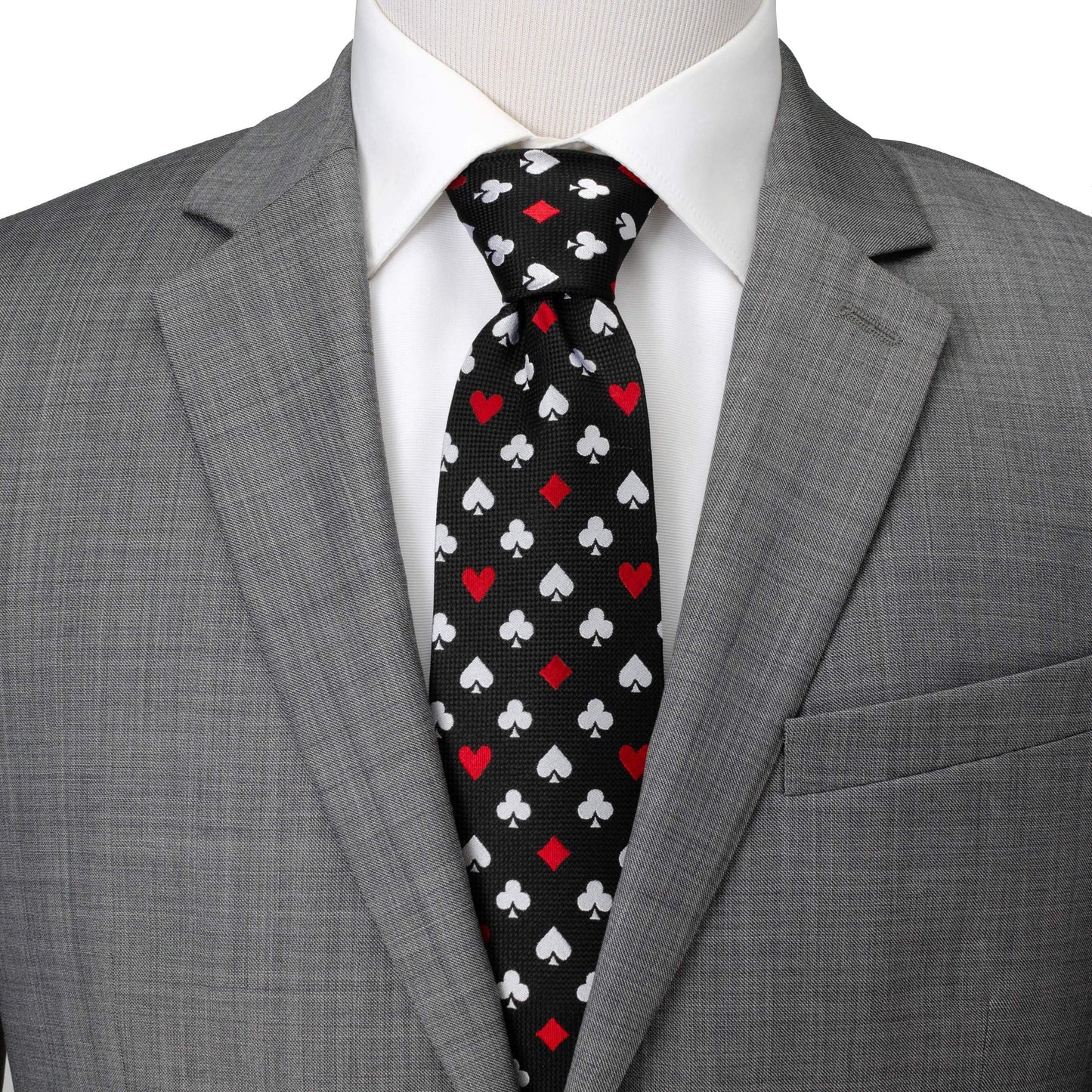 Card Suits Vegas Hidden Message Black Men's Tie - Cufflinks.com - Flyclothing LLC