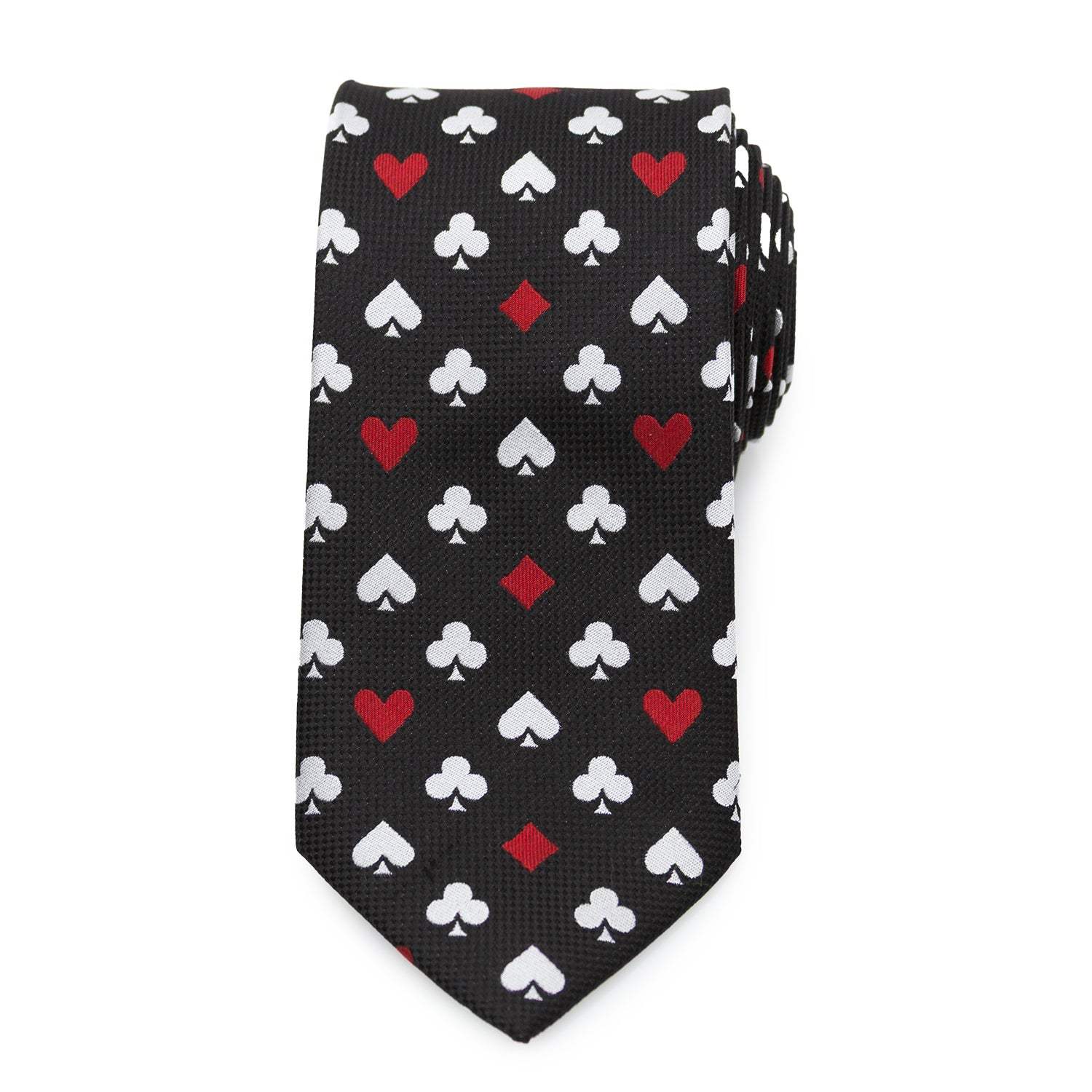 Card Suits Vegas Hidden Message Black Men's Tie - Cufflinks.com - Flyclothing LLC