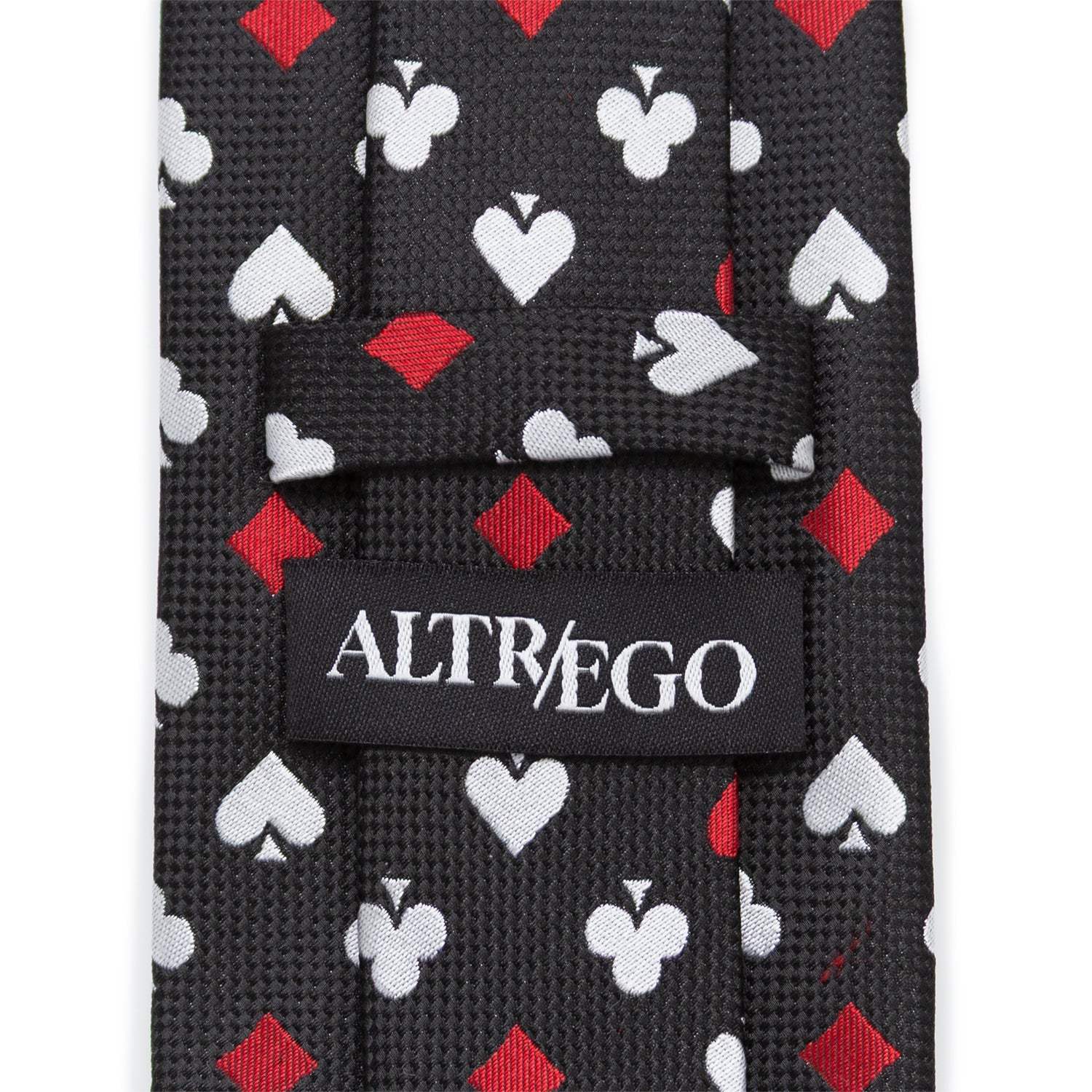 Card Suits Vegas Hidden Message Black Men's Tie - Cufflinks.com - Flyclothing LLC