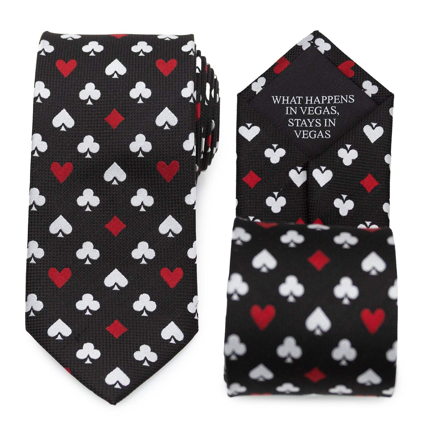 Card Suits Vegas Hidden Message Black Men's Tie - Cufflinks.com - Flyclothing LLC
