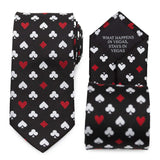 Card Suits Vegas Hidden Message Black Men's Tie - Cufflinks.com - Flyclothing LLC