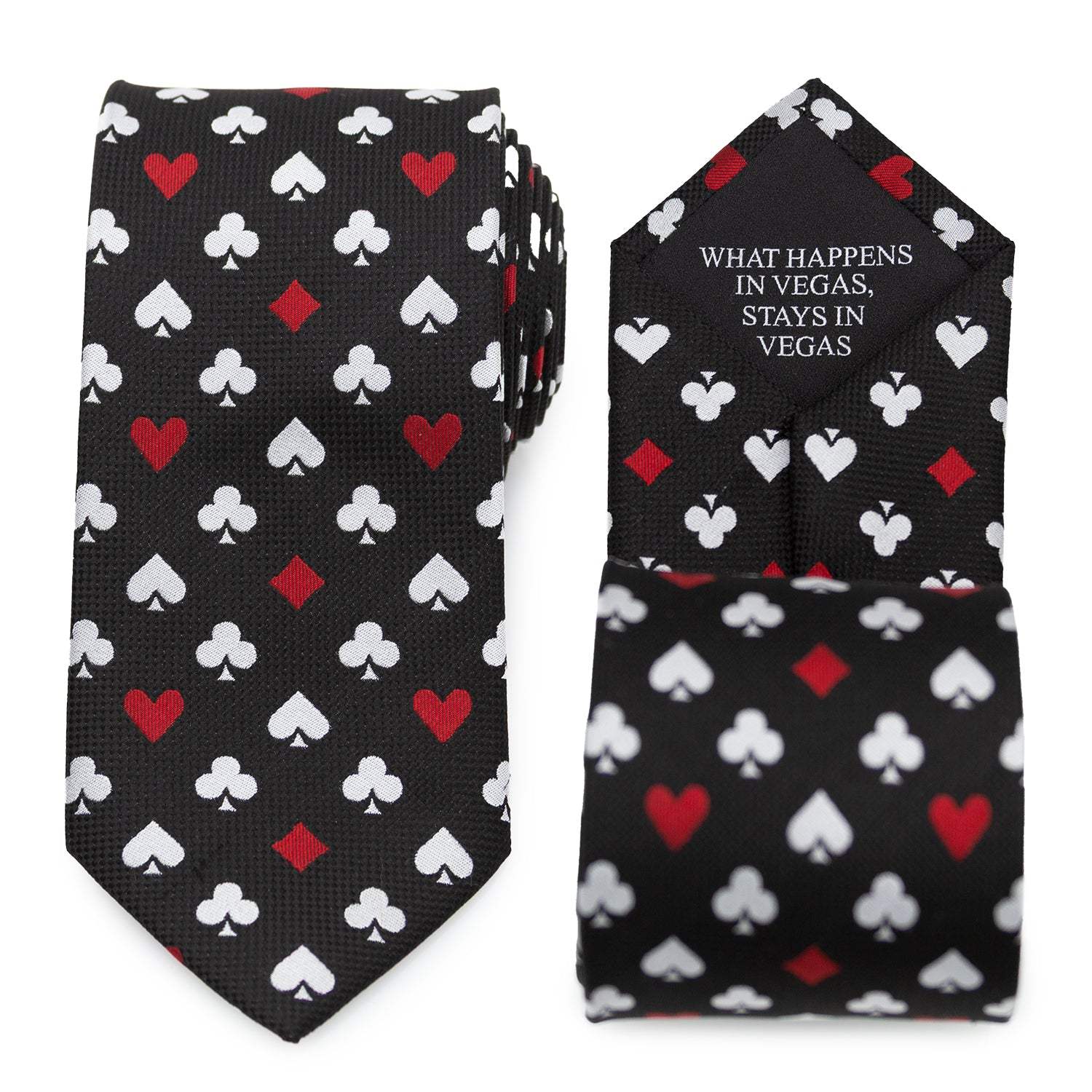 Card Suits Vegas Hidden Message Black Men's Tie - Cufflinks.com - Flyclothing LLC