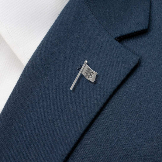 Golf 18th Hole Antique Silver Lapel Pin - Cufflinks.com - Flyclothing LLC