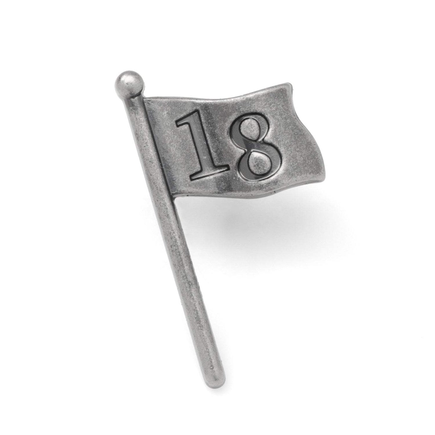 Golf 18th Hole Antique Silver Lapel Pin - Cufflinks.com - Flyclothing LLC