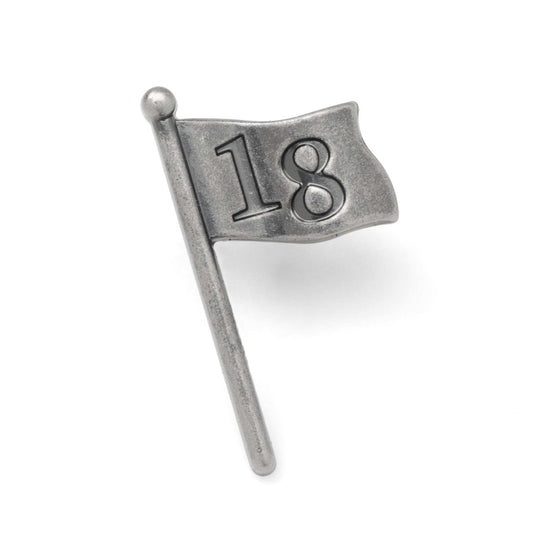 Golf 18th Hole Antique Silver Lapel Pin - Cufflinks.com - Flyclothing LLC