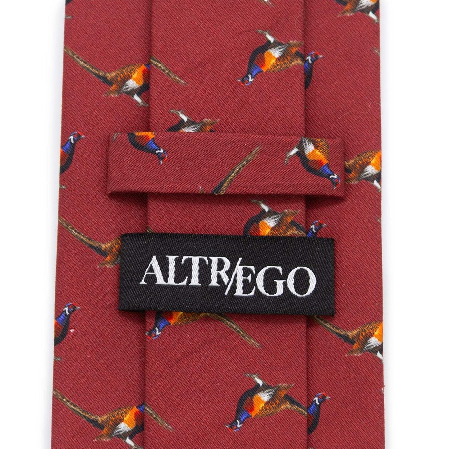 Pheasant Burgundy Men's Tie - Cufflinks.com - Flyclothing LLC