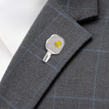 Pickleball Racket Silver Lapel Pin - Cufflinks.com - Flyclothing LLC