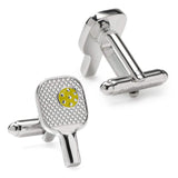 Pickleball Racket Silver Cufflinks - Cufflinks.com - Flyclothing LLC