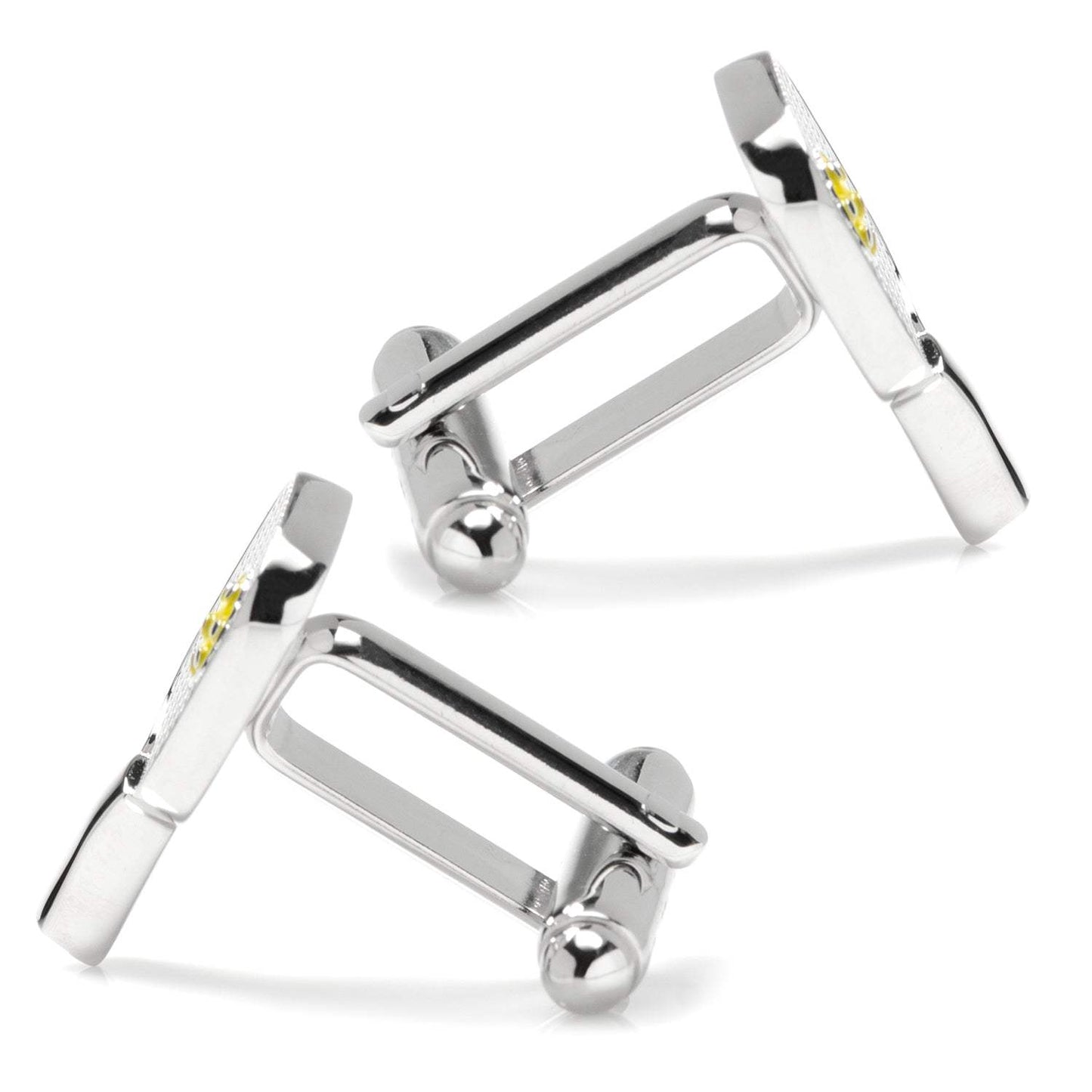 Pickleball Racket Silver Cufflinks - Cufflinks.com - Flyclothing LLC